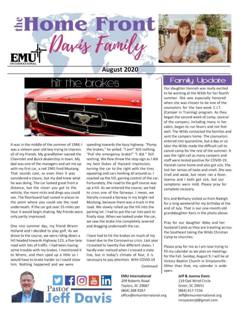 August 2020 - Family Update - Jeff Davis